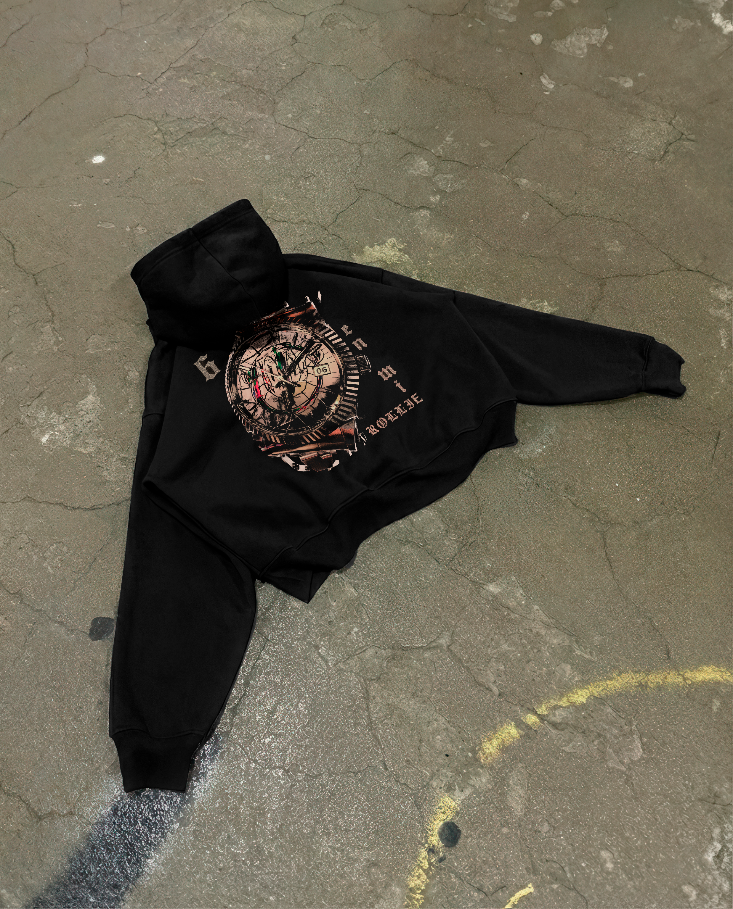 6 en mi rollie Hoodie Vantablack