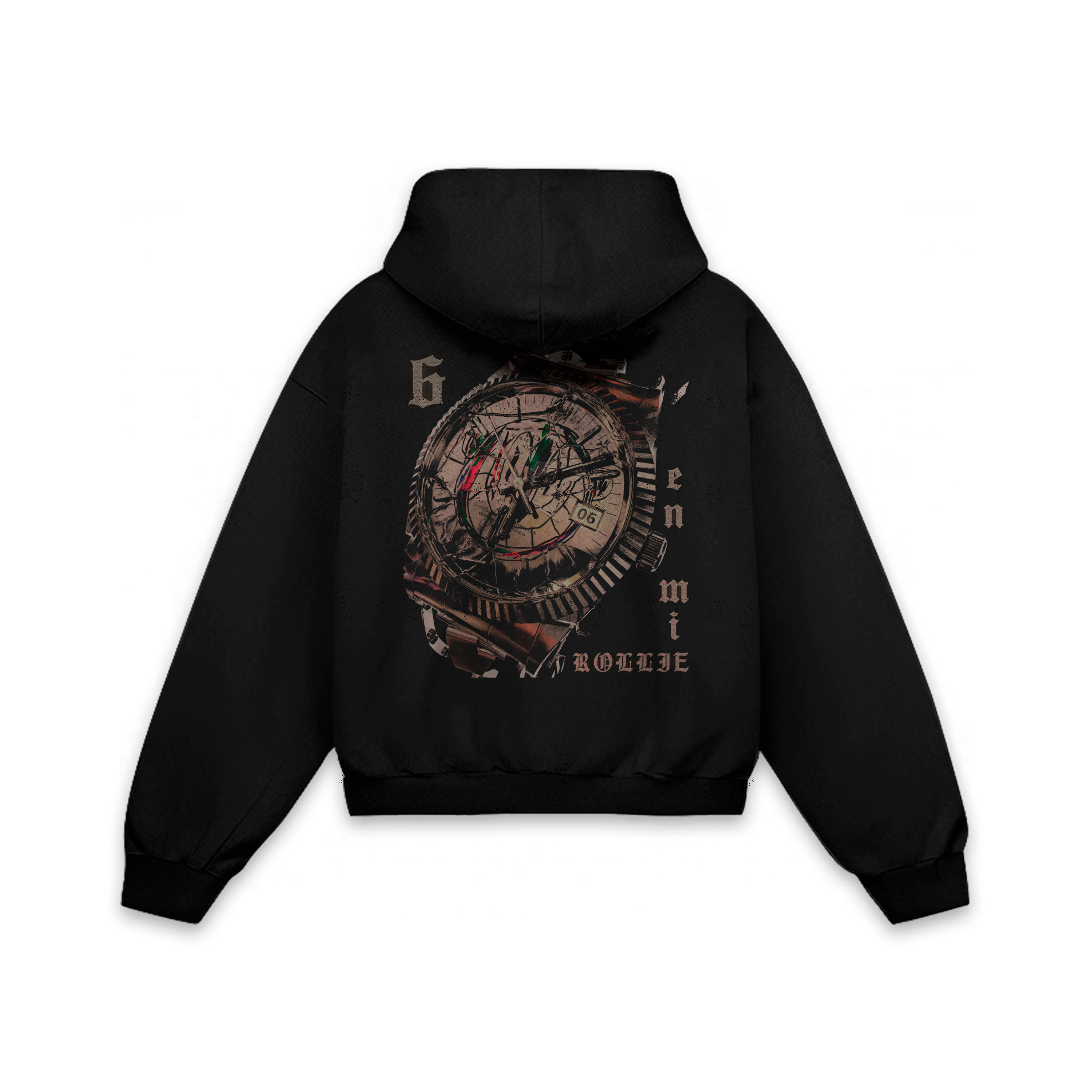 6 en mi rollie Hoodie Vantablack