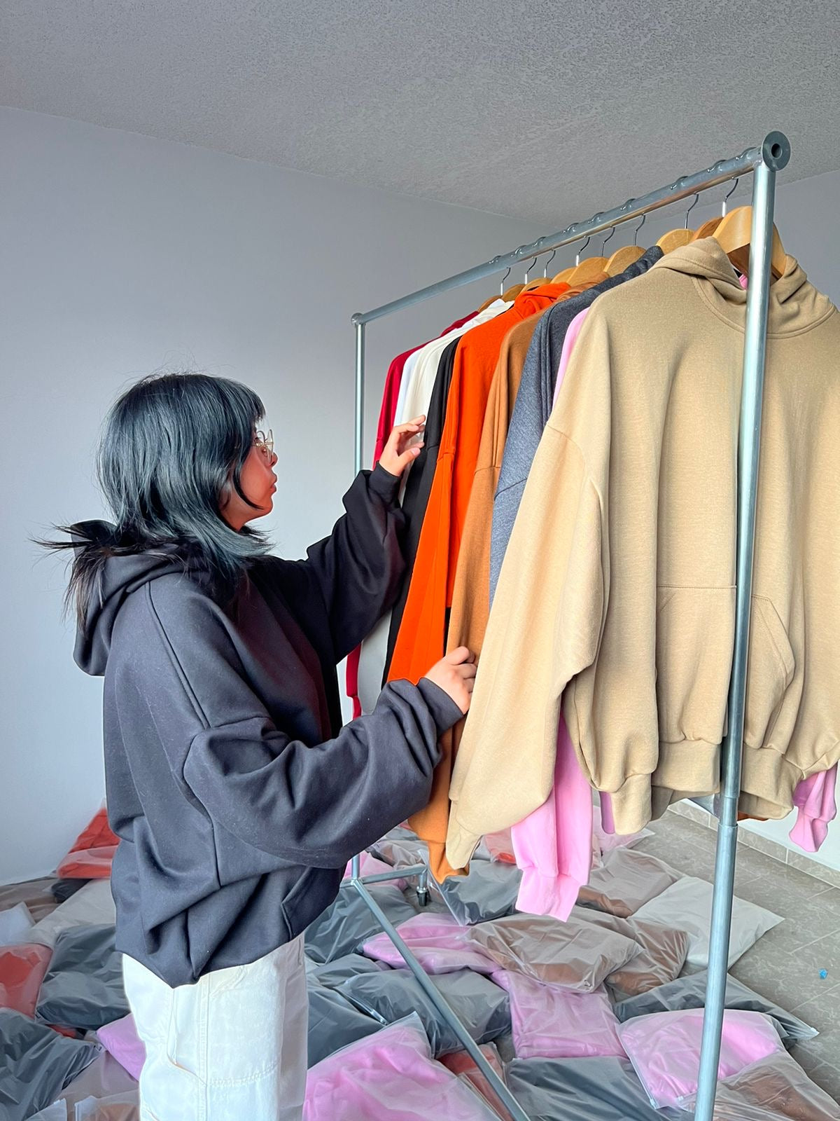 Oversized Hoodie Negra 350 GSM