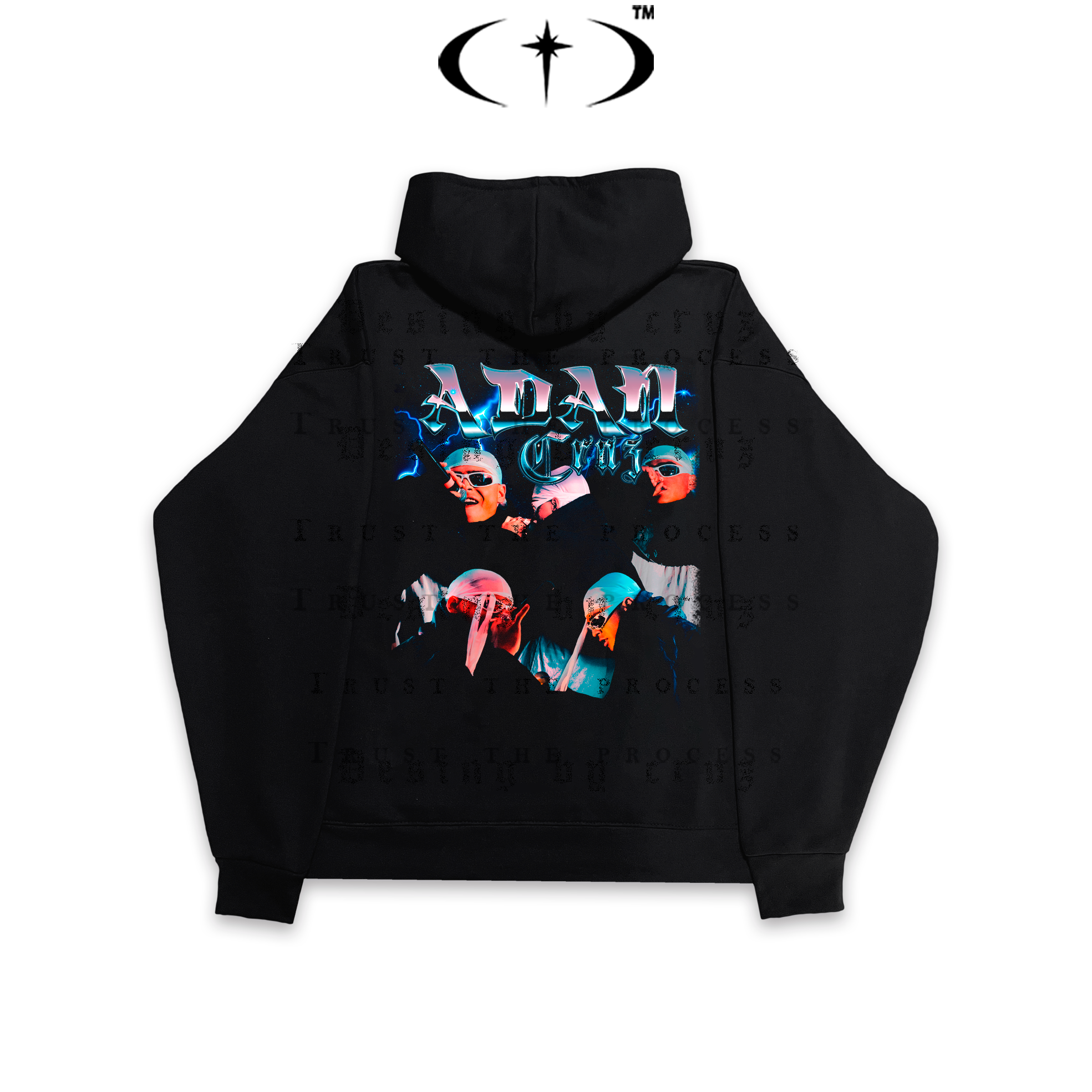Adán Cruz Blue Hoodie Oversized