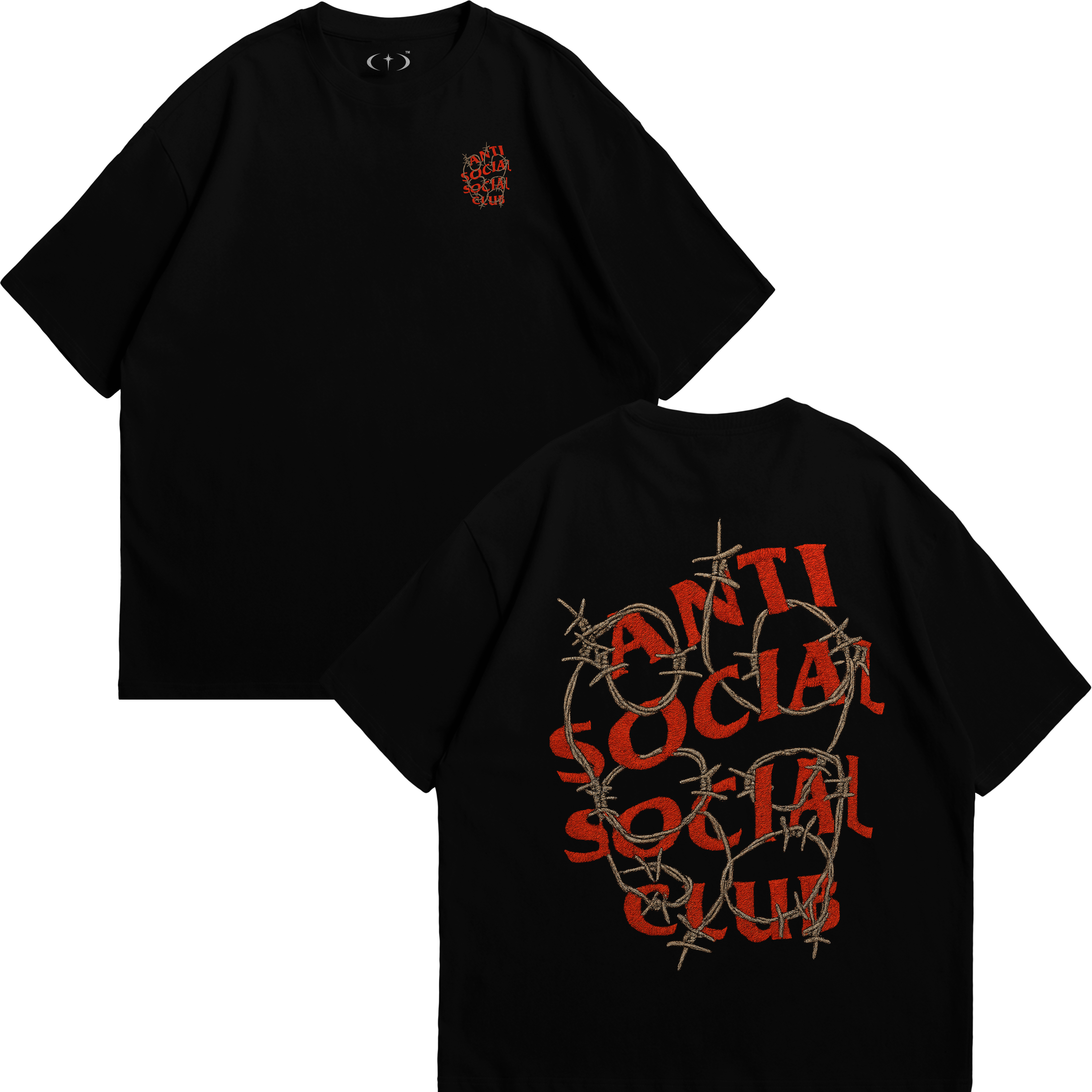 Anti Social Espinas Bordado Playera Essential