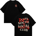 Anti Social Rico o Muerto Bordado Playera Essential