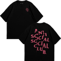 Anti Social Rosa Bordado Playera Essential
