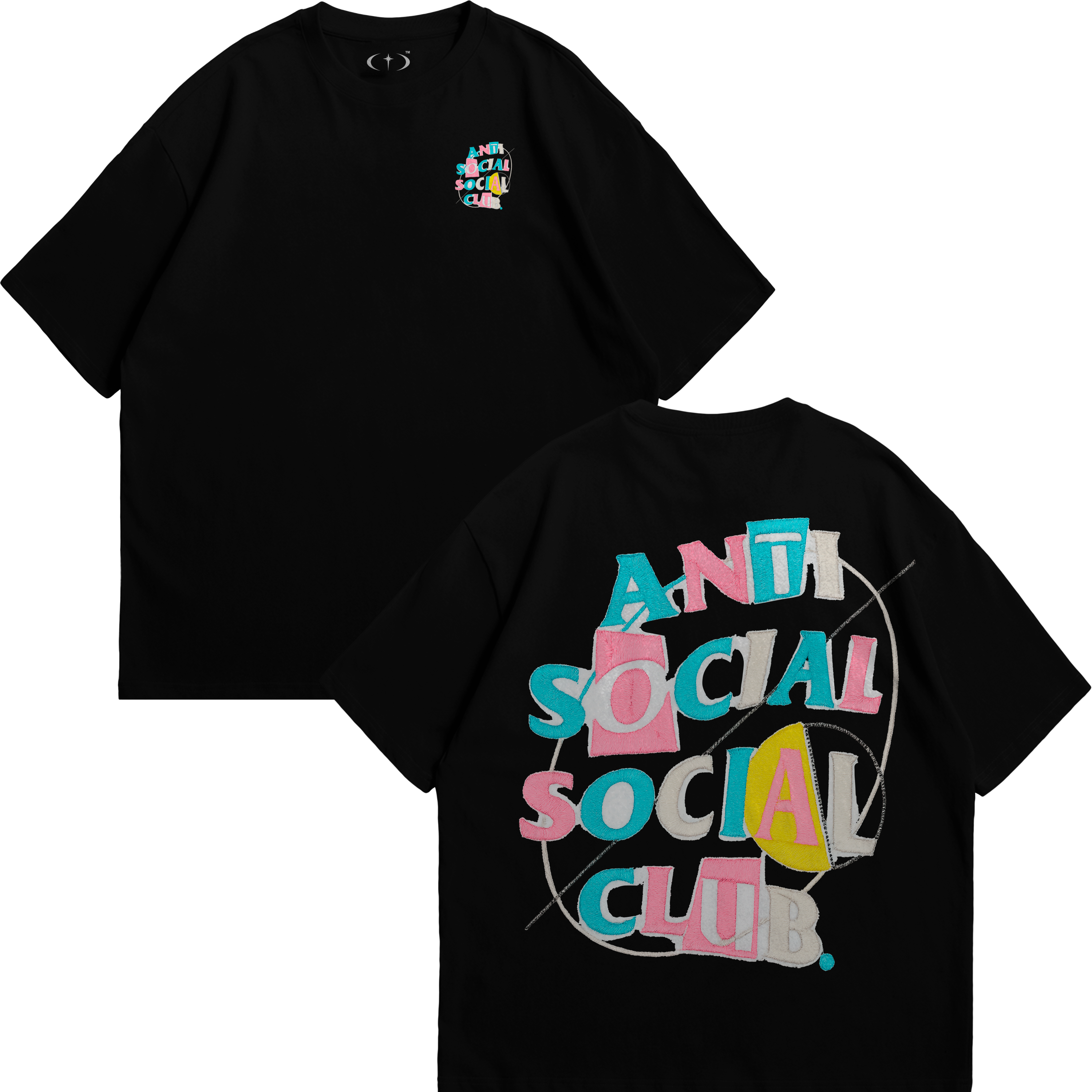 Anti Social Rueda Bordado Playera Essential