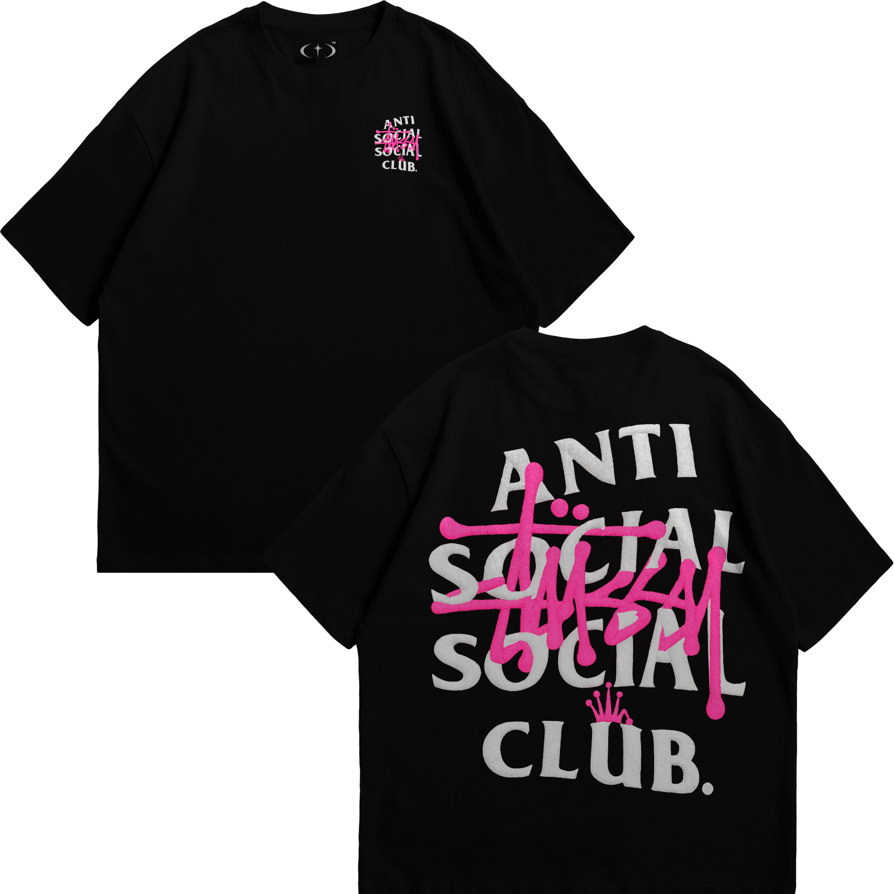 Anti Social Stussy Bordado Playera Essential