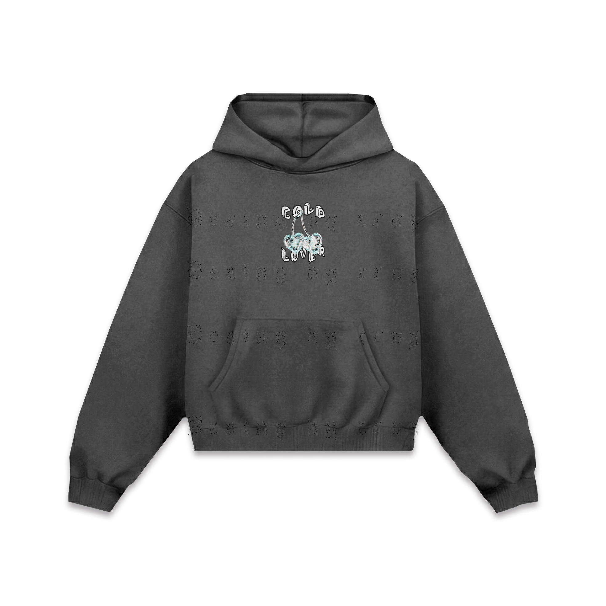 Cold Cherries Blue Hoodie Gris Oxford