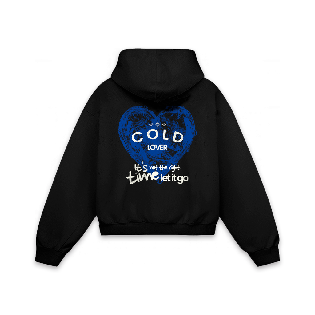 Cold Lover Blue Hoodie Vantablack