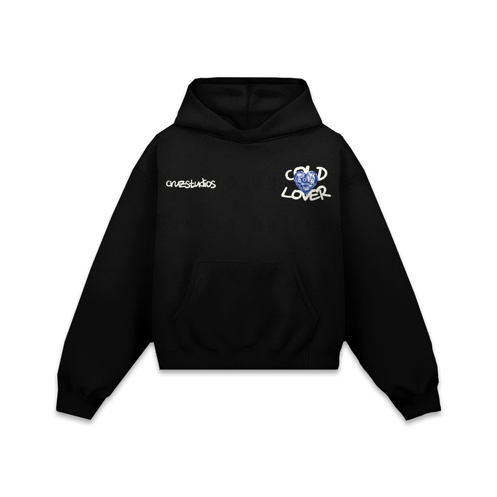 Cold Lover Blue Hoodie Vantablack