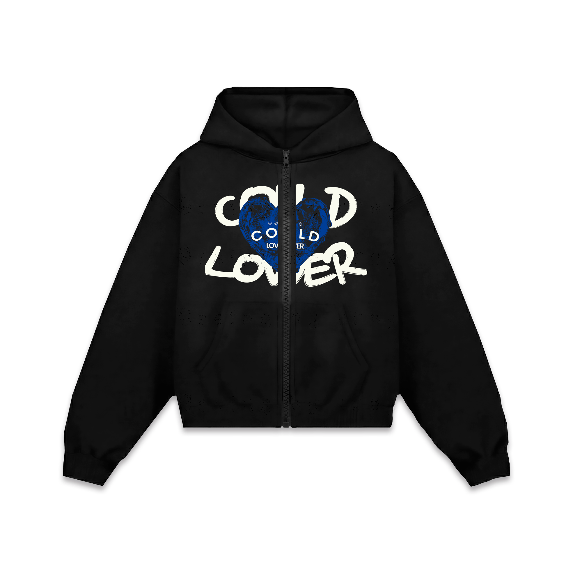 Cold Lover Blue ZIP Hoodie Vantablack