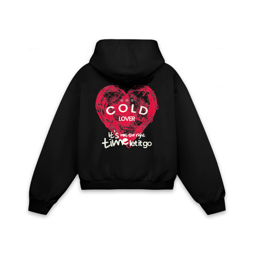 Cold Lover Red Hoodie Vantablack