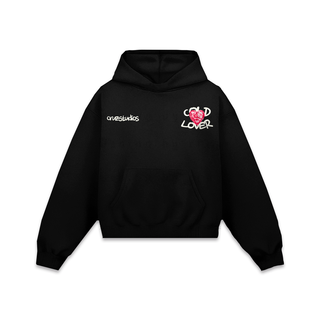 Cold Lover Red Hoodie Vantablack