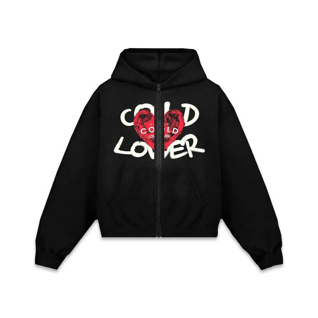 Cold Lover Red ZIP Hoodie Vantablack