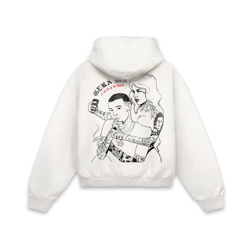 El vicio y la fama Hoodie Ivory