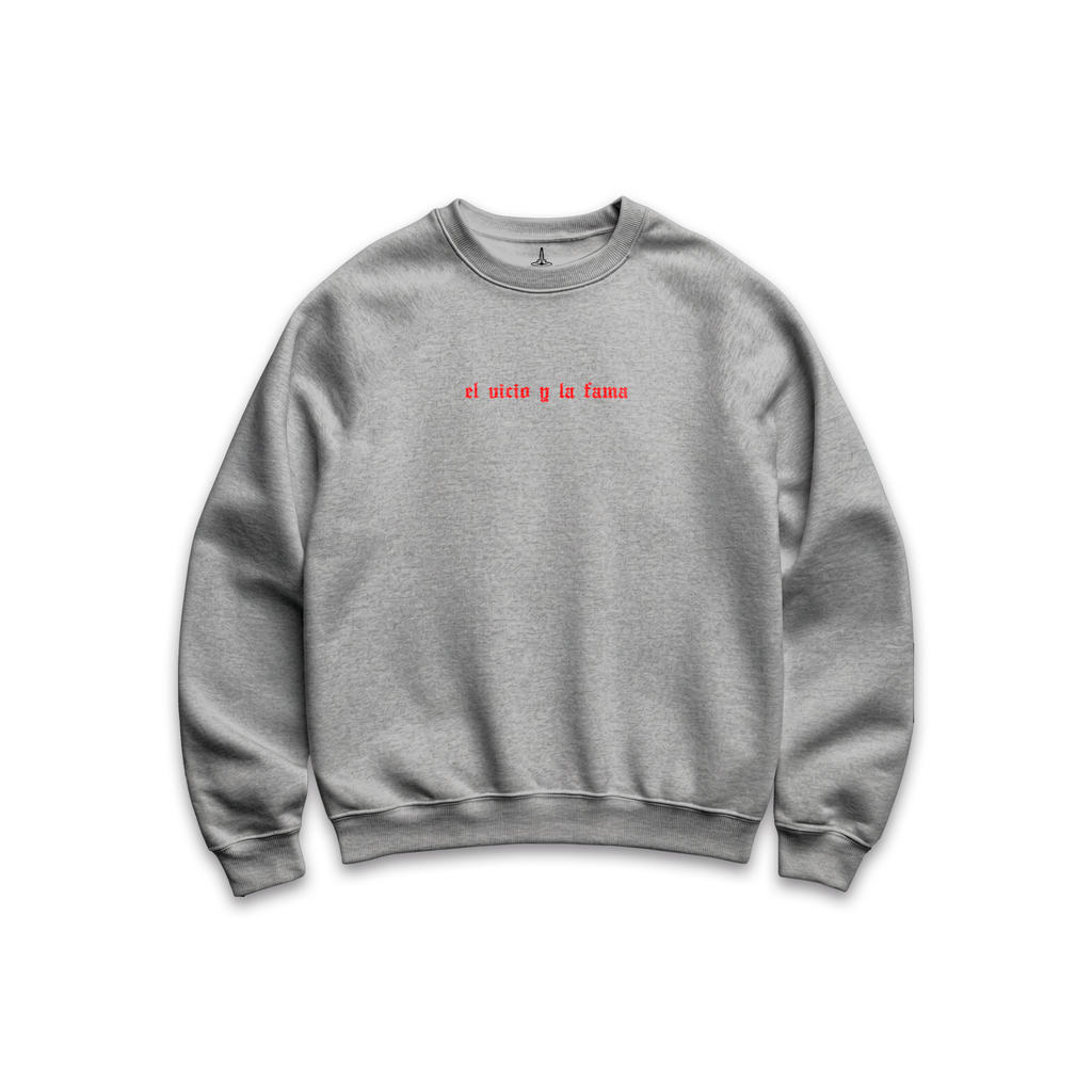 El vicio y la fama CrewNeck Gris Jaspe