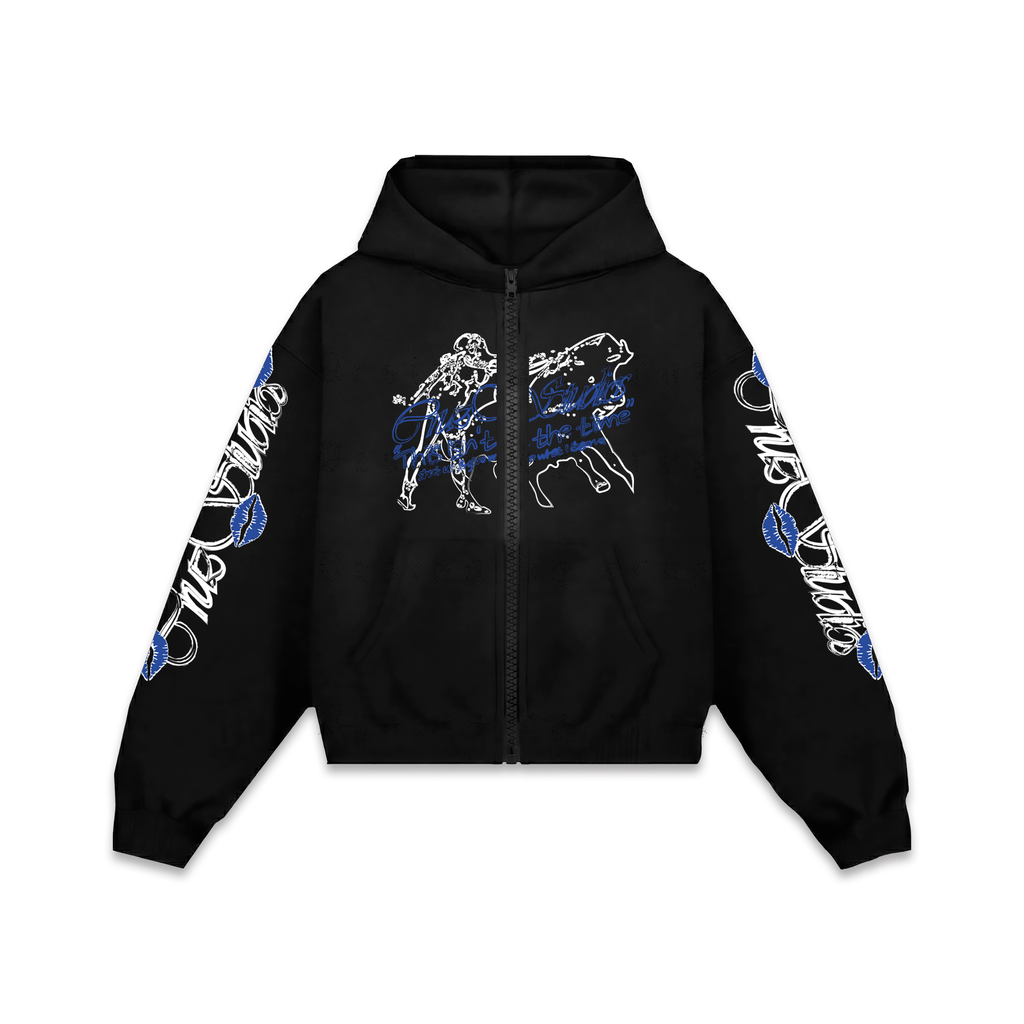 Este no es el momento. Blue ZIP Hoodie Vantablack