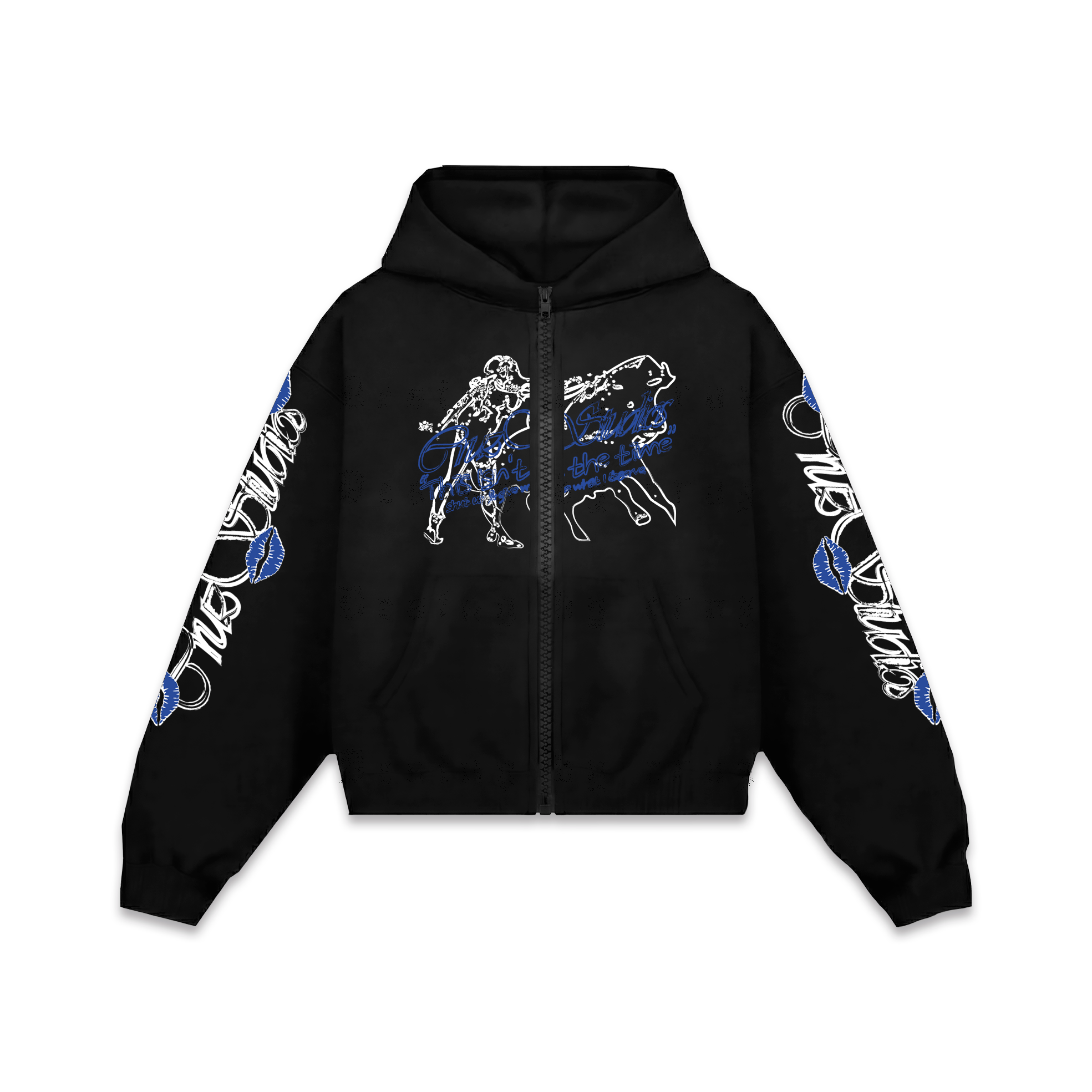 Este no es el momento. Blue ZIP Hoodie Vantablack