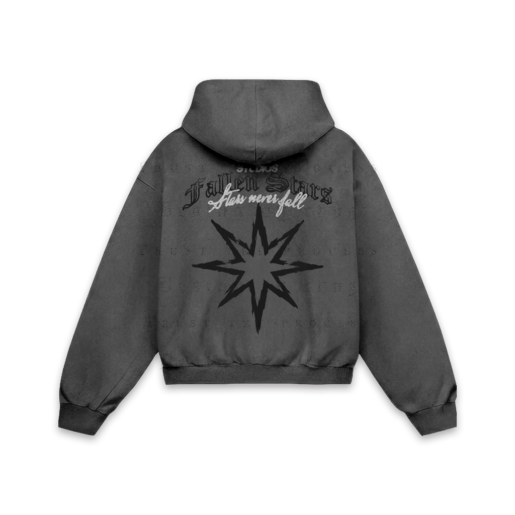 Fallen Stars Black Hoodie Gris Oxford