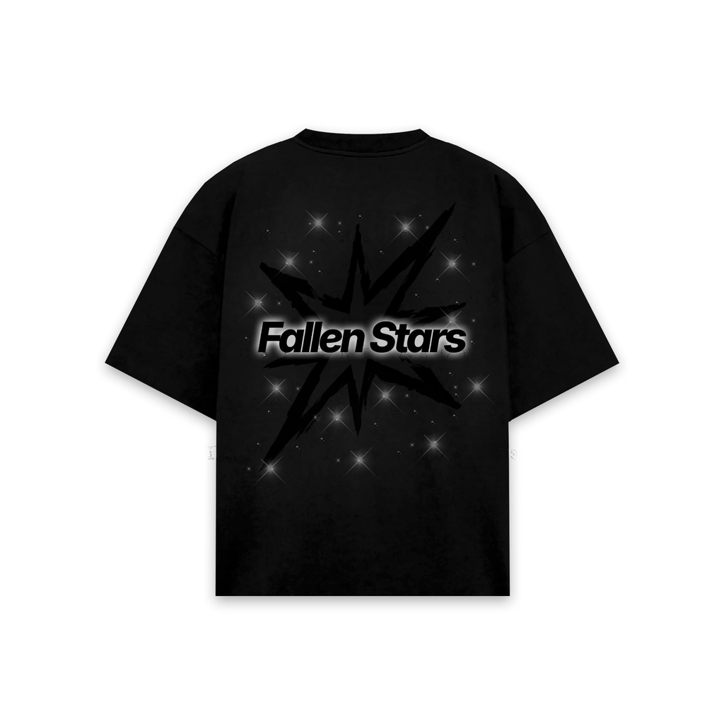 Fallen Stars Crystals Total Black T-Shirt