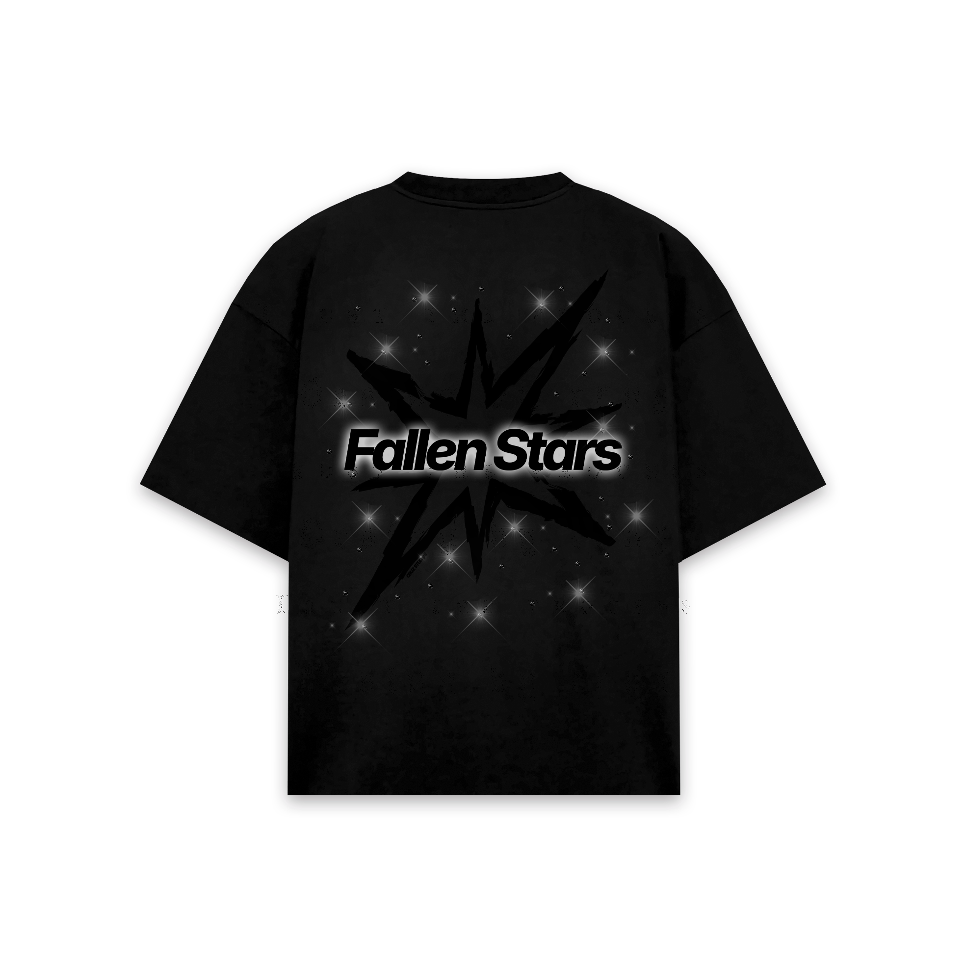 Fallen Stars Crystals Total Black T-Shirt