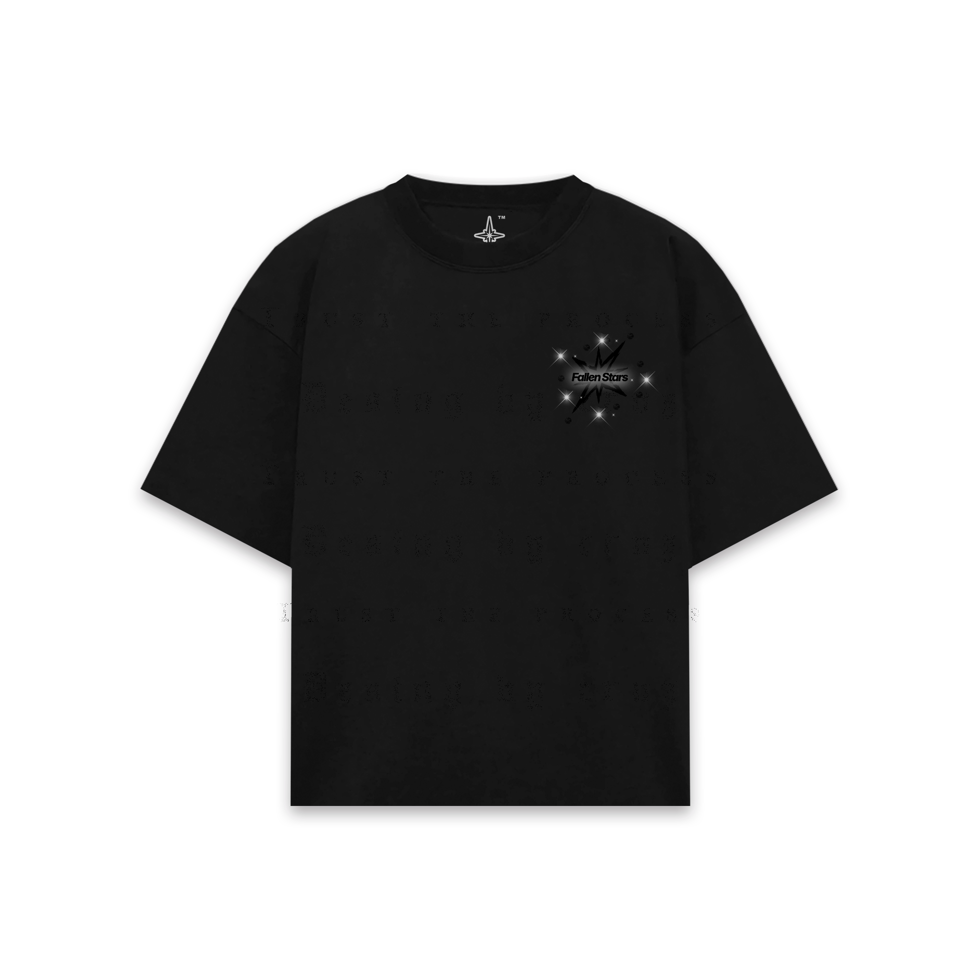 Fallen Stars Crystals Total Black T-Shirt