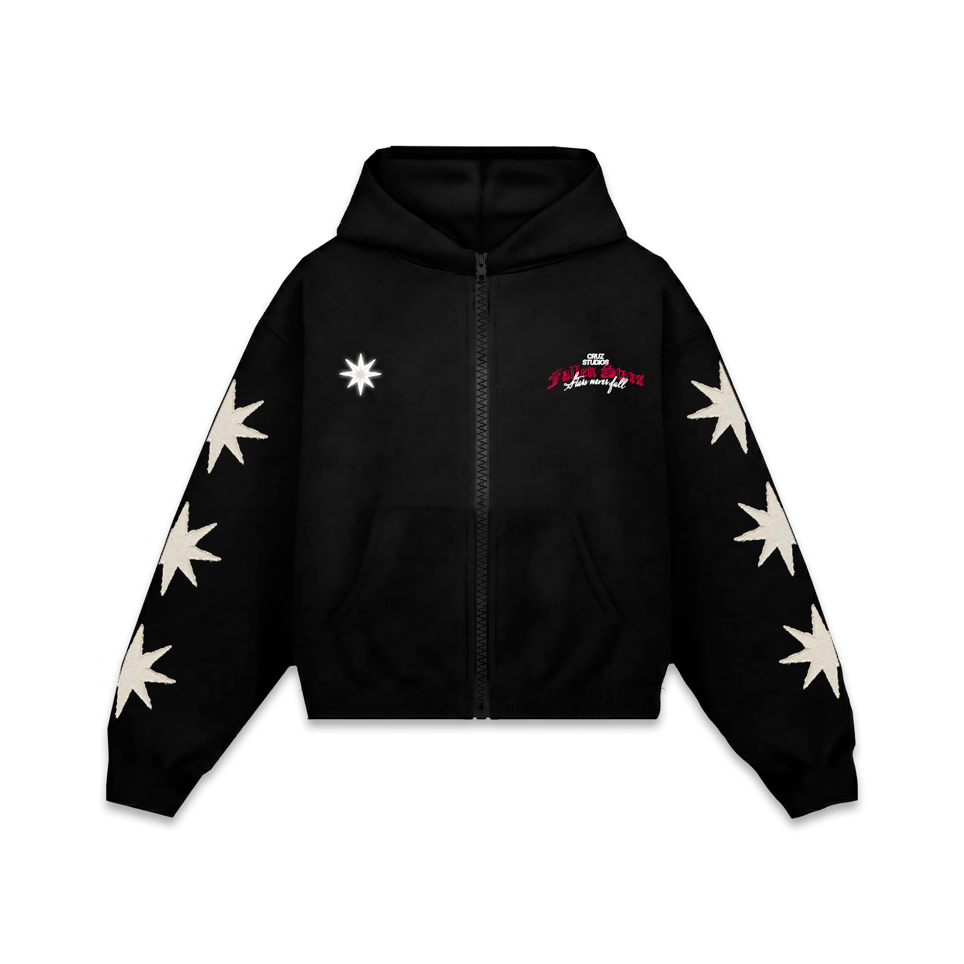 Fallen Stars Red Gabardina ZIP Hoodie