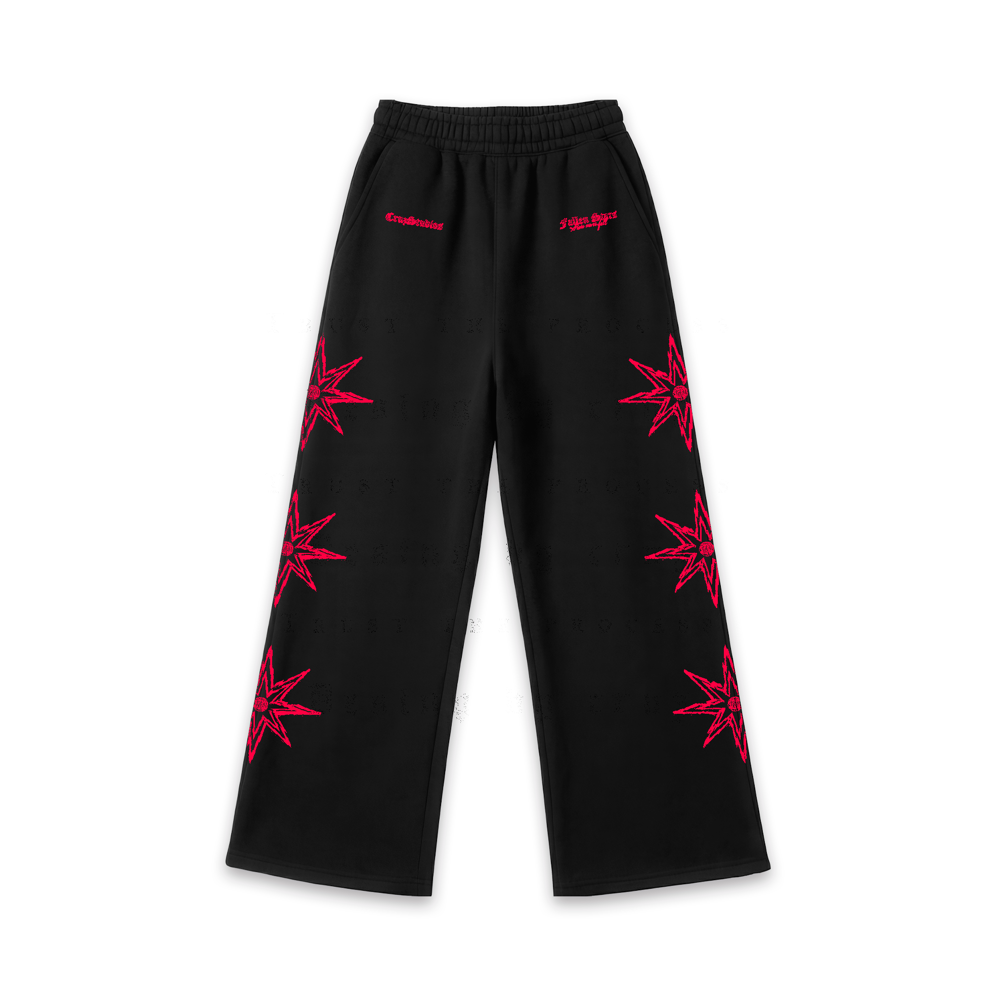 Fallen Stars Red Baggy Jogger Pants Black