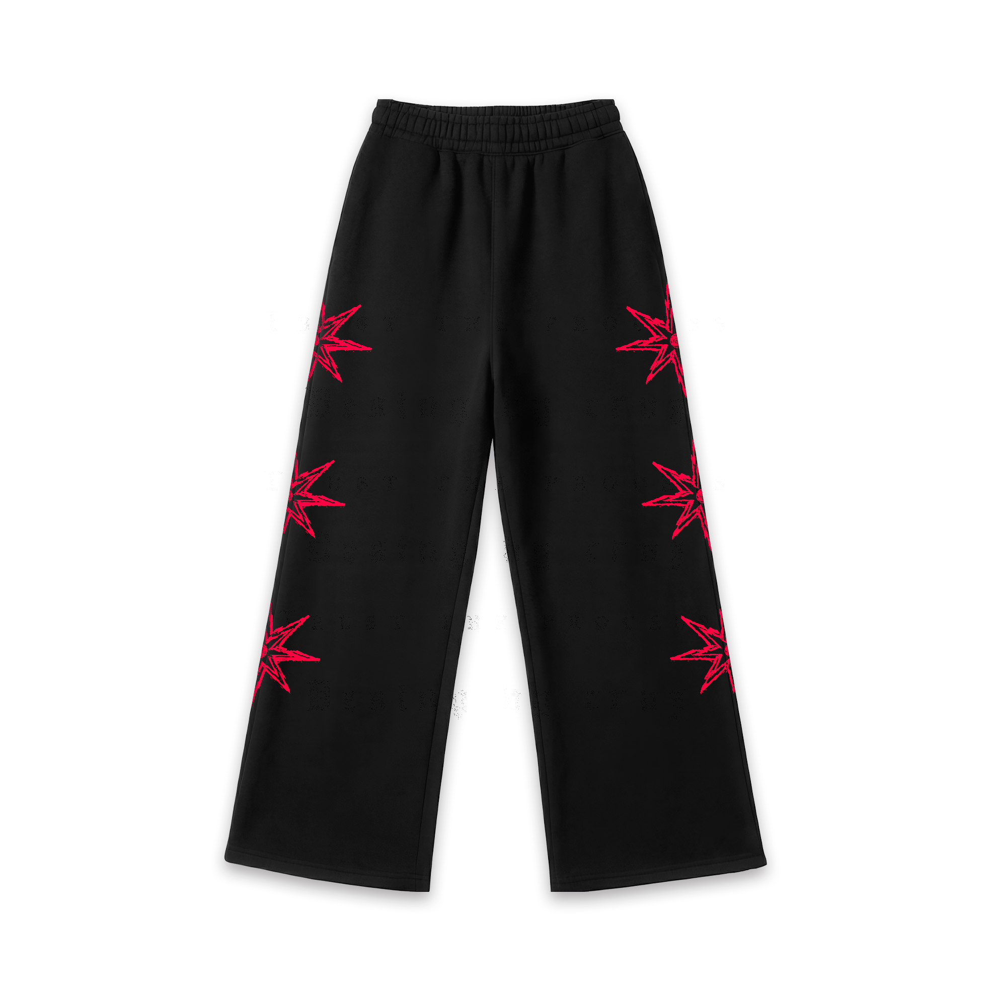 Fallen Stars Red Baggy Jogger Pants Black