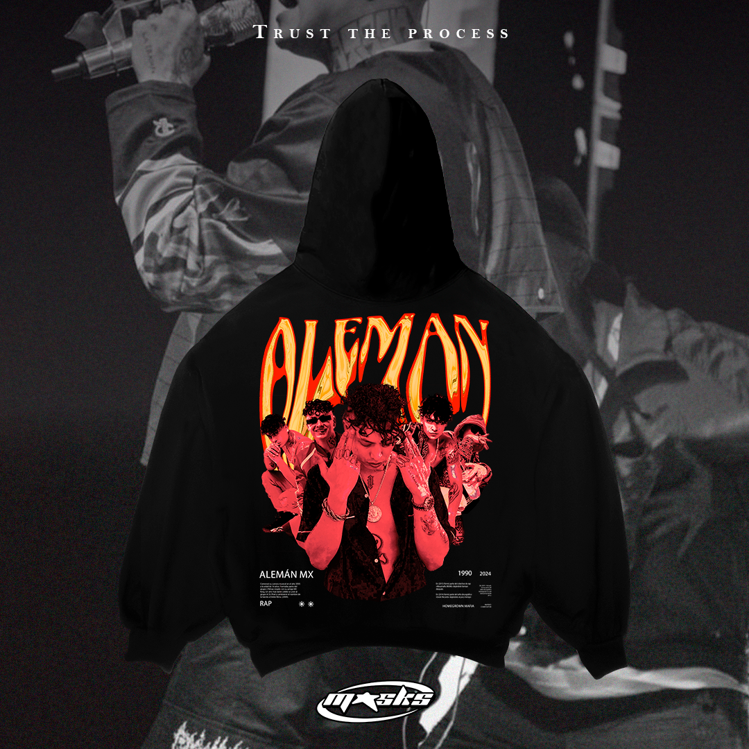 Alemán Red Hoodie Oversized