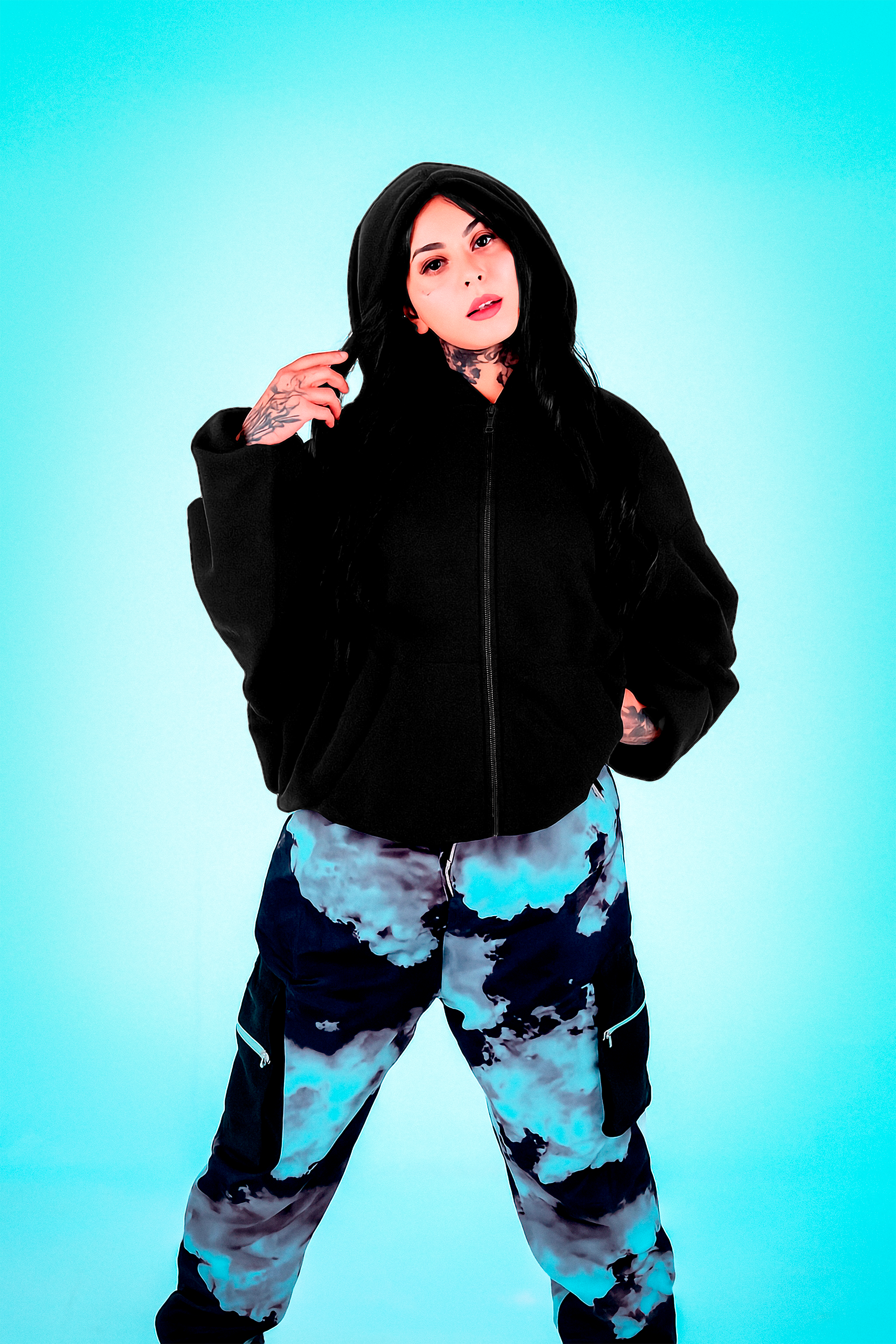 Sudadera con cierre oversized Negra 350 GSM