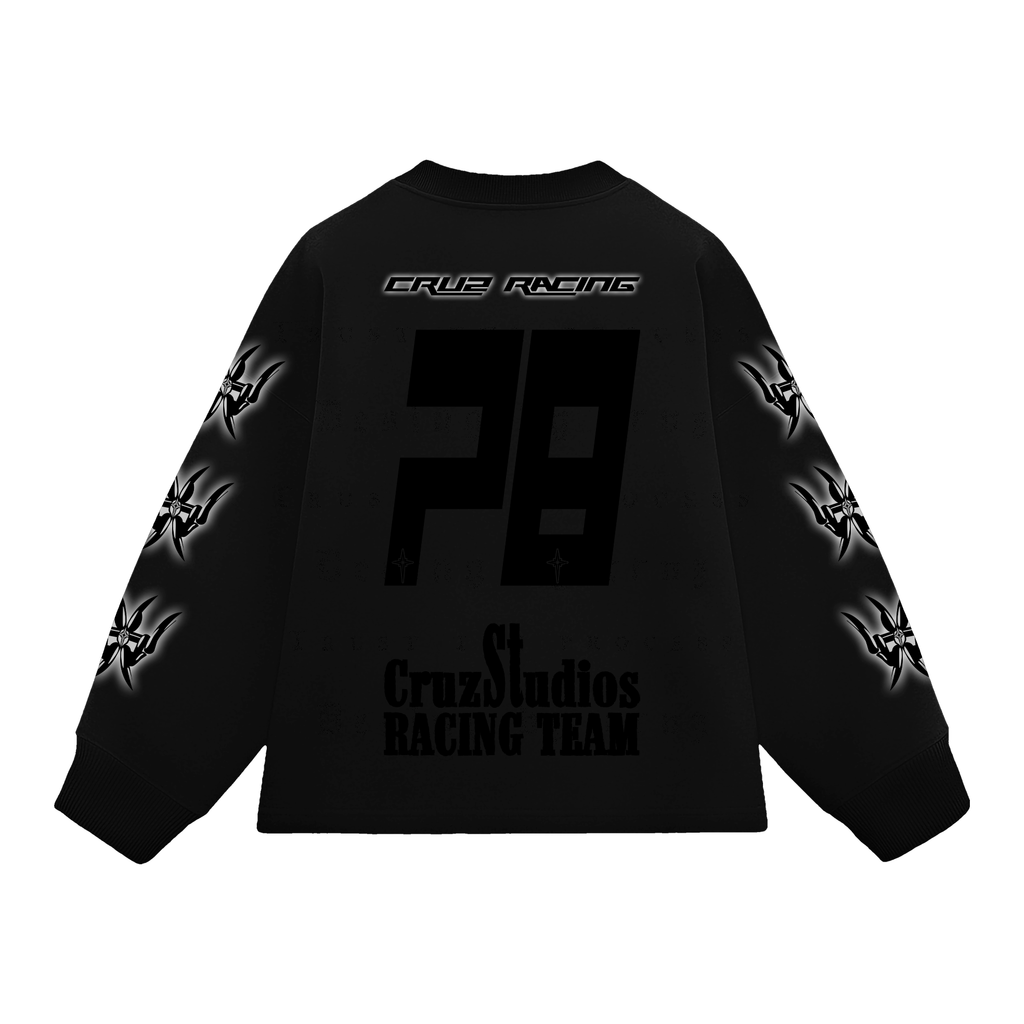 Racing Jersey Total Black Manga Larga