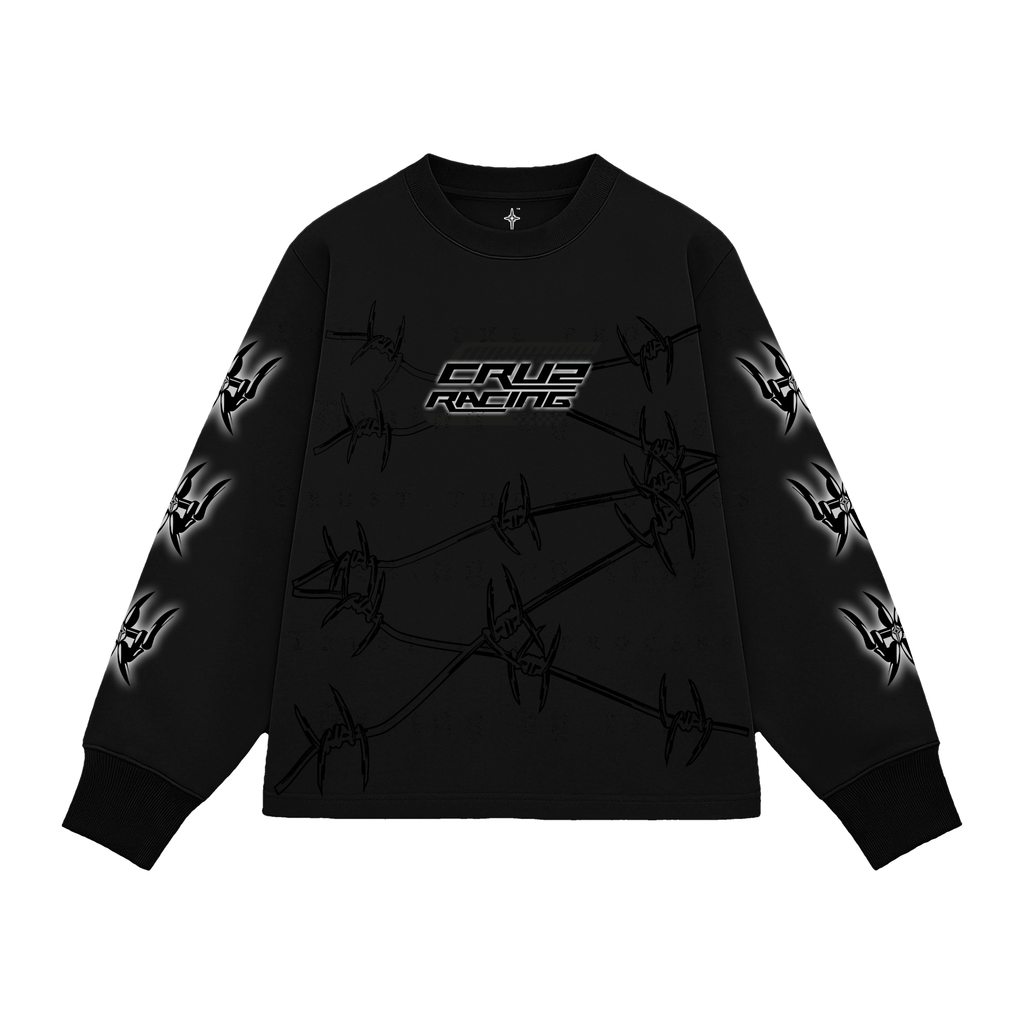 Racing Jersey Total Black Manga Larga