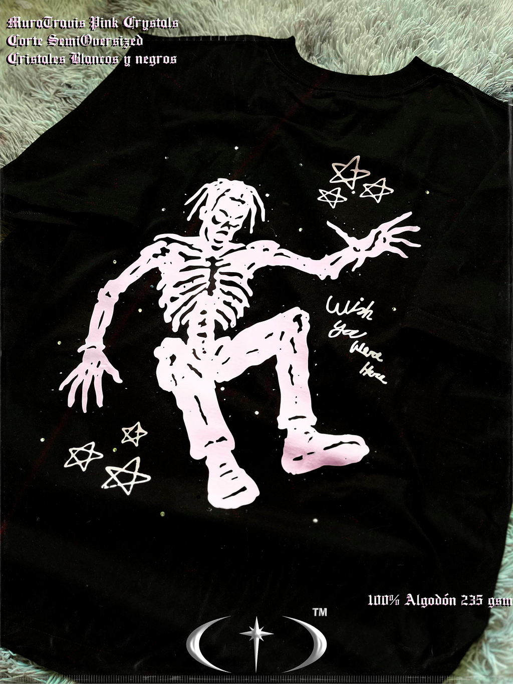 MuraTravis T-Shirt Pink Double Crystals
