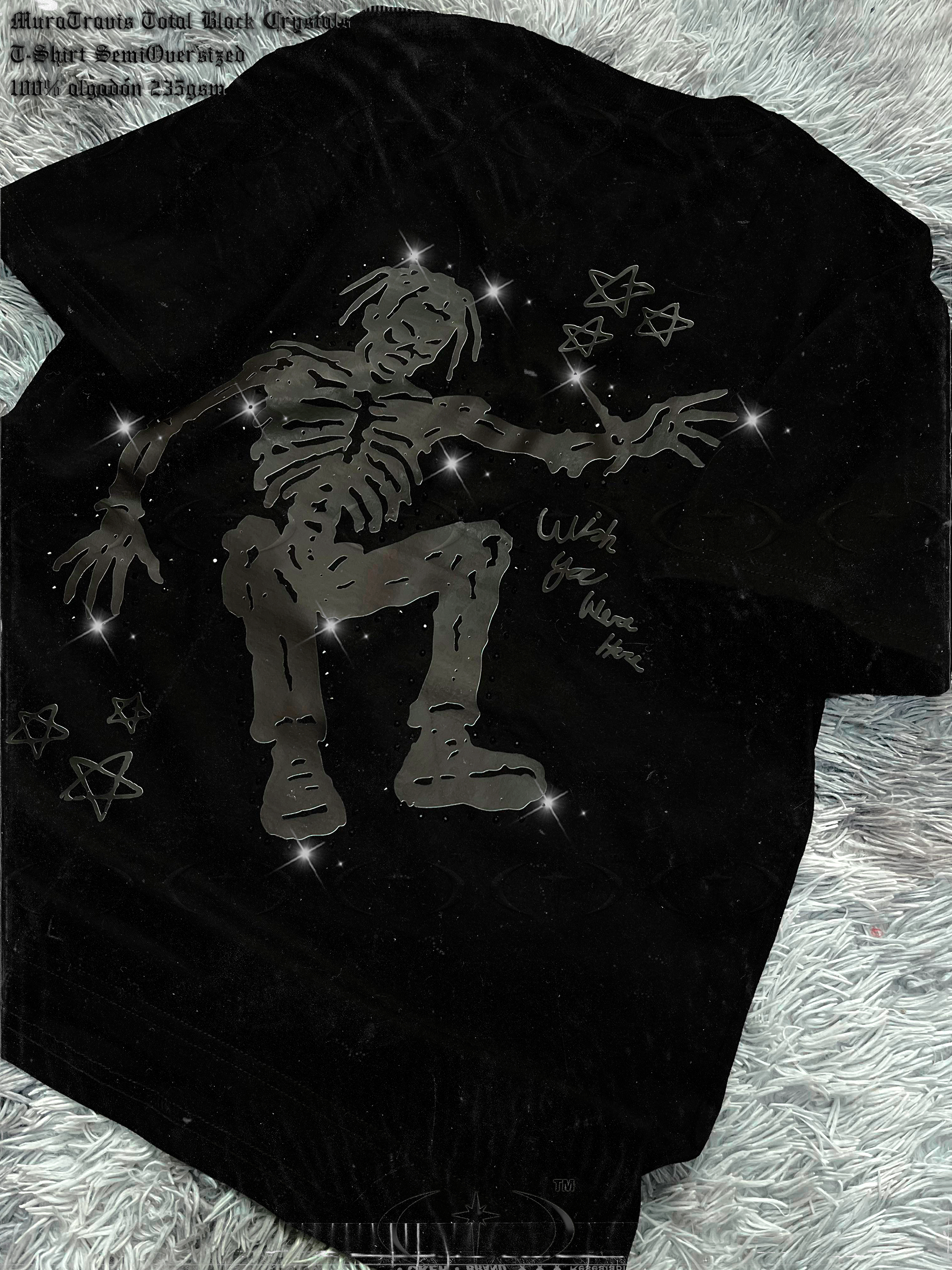 MuraTravis T-Shirt Total Black Crystals