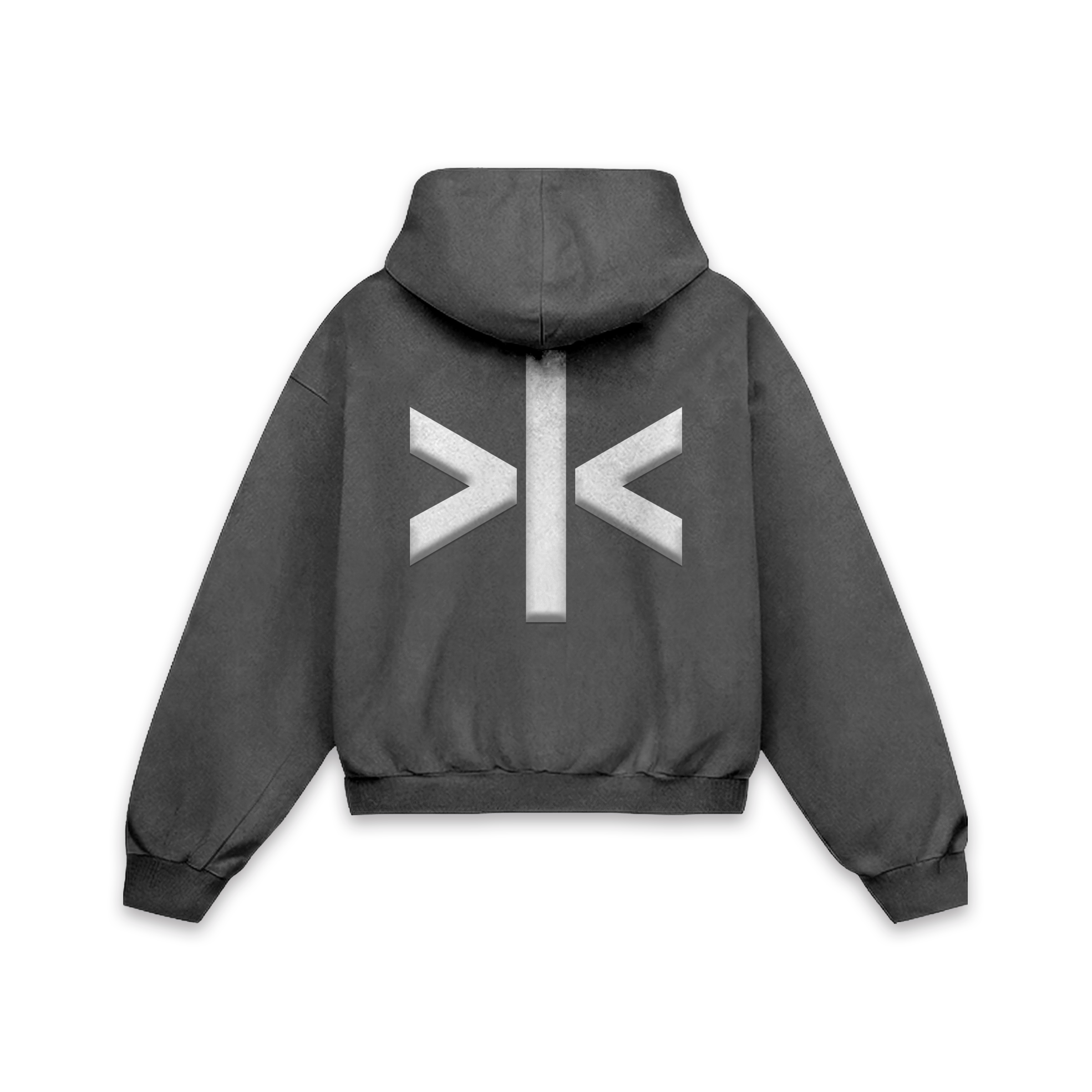 Omakase Puff White Hoodie Gris Oxford