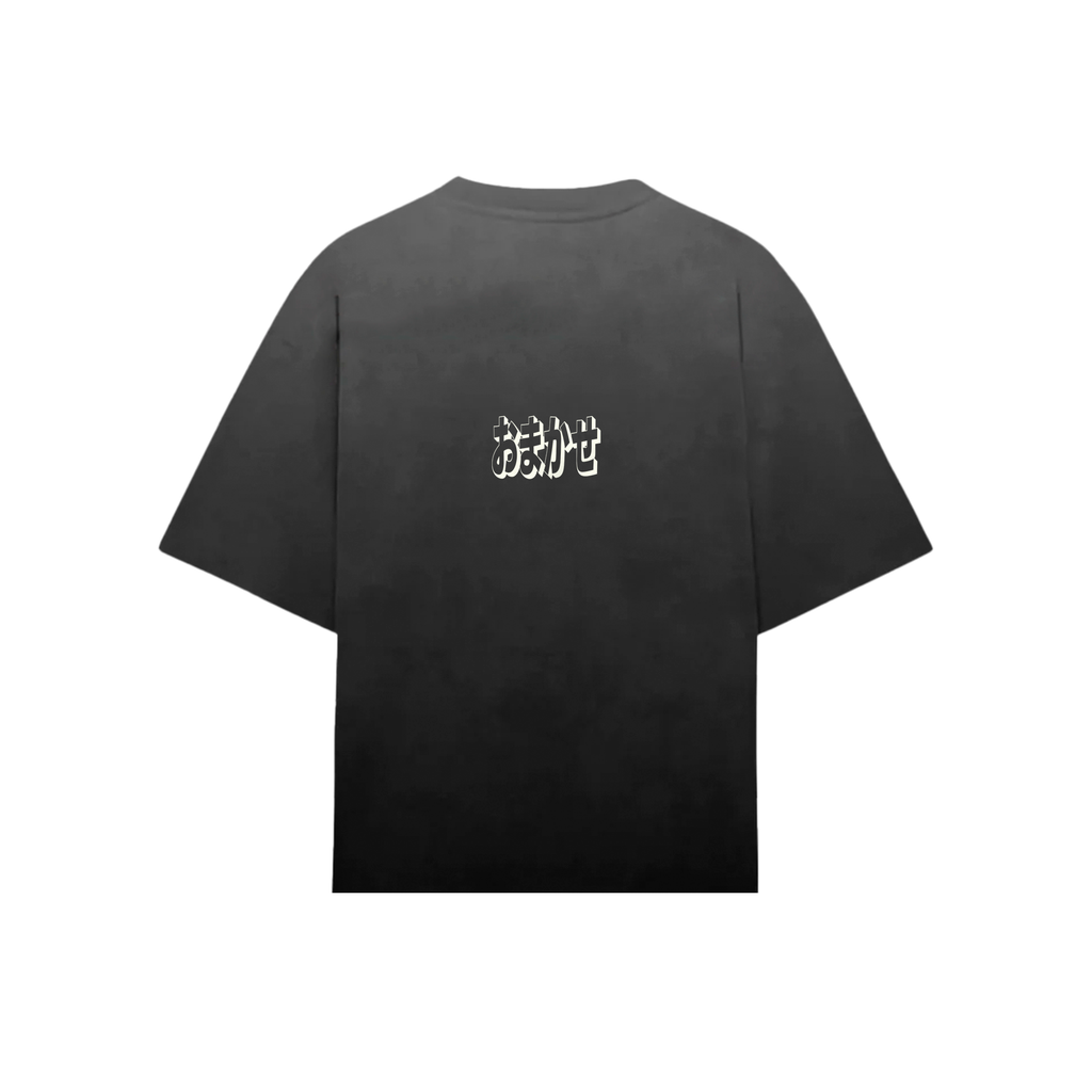 Omakase Text Sun Fade Black T-Shirt