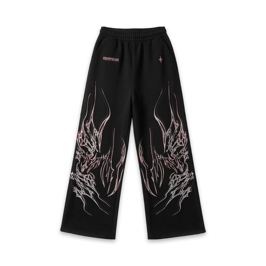Dark Savage Baggy Jogger Pants Black