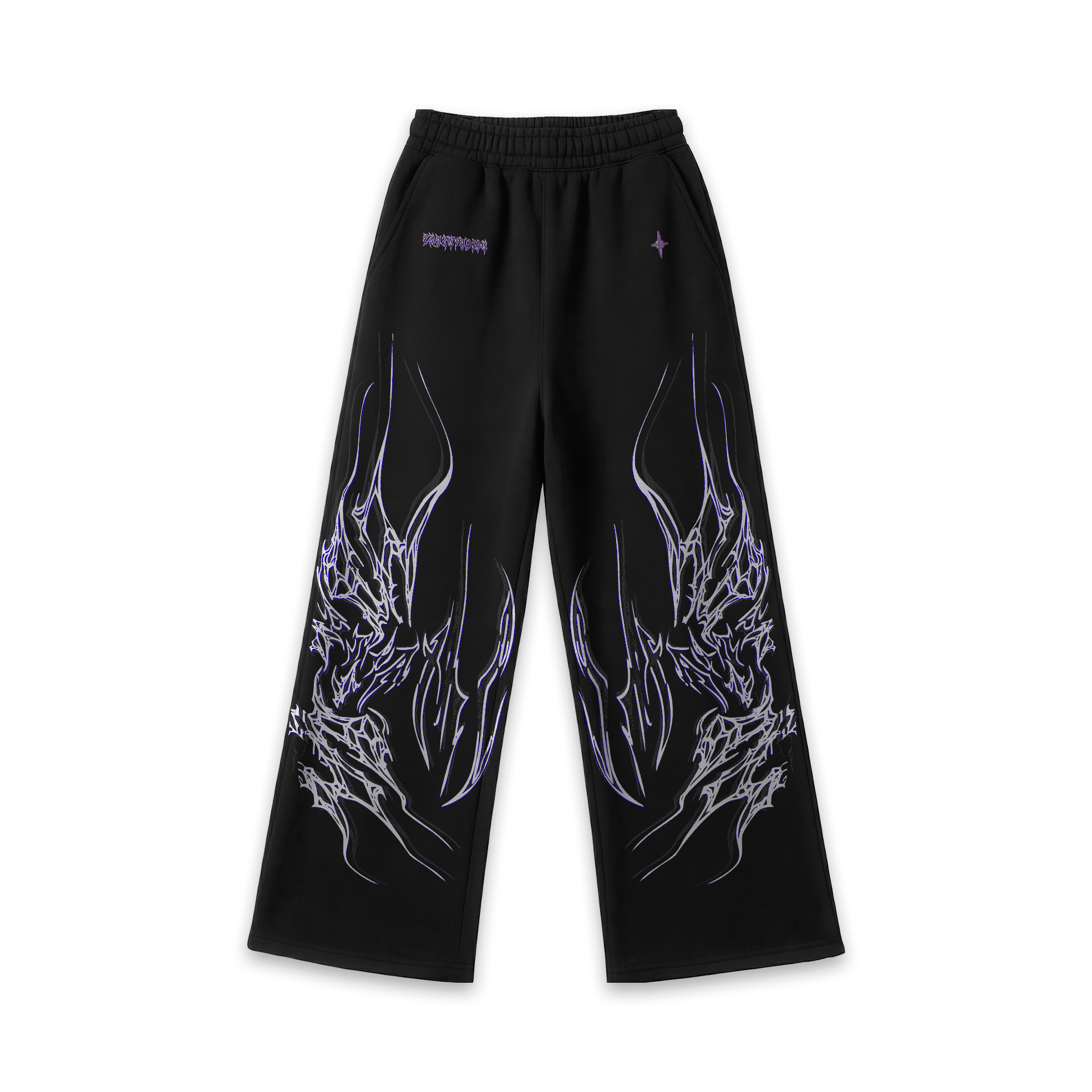 Dark Savage Blue Baggy Jogger Pants Black