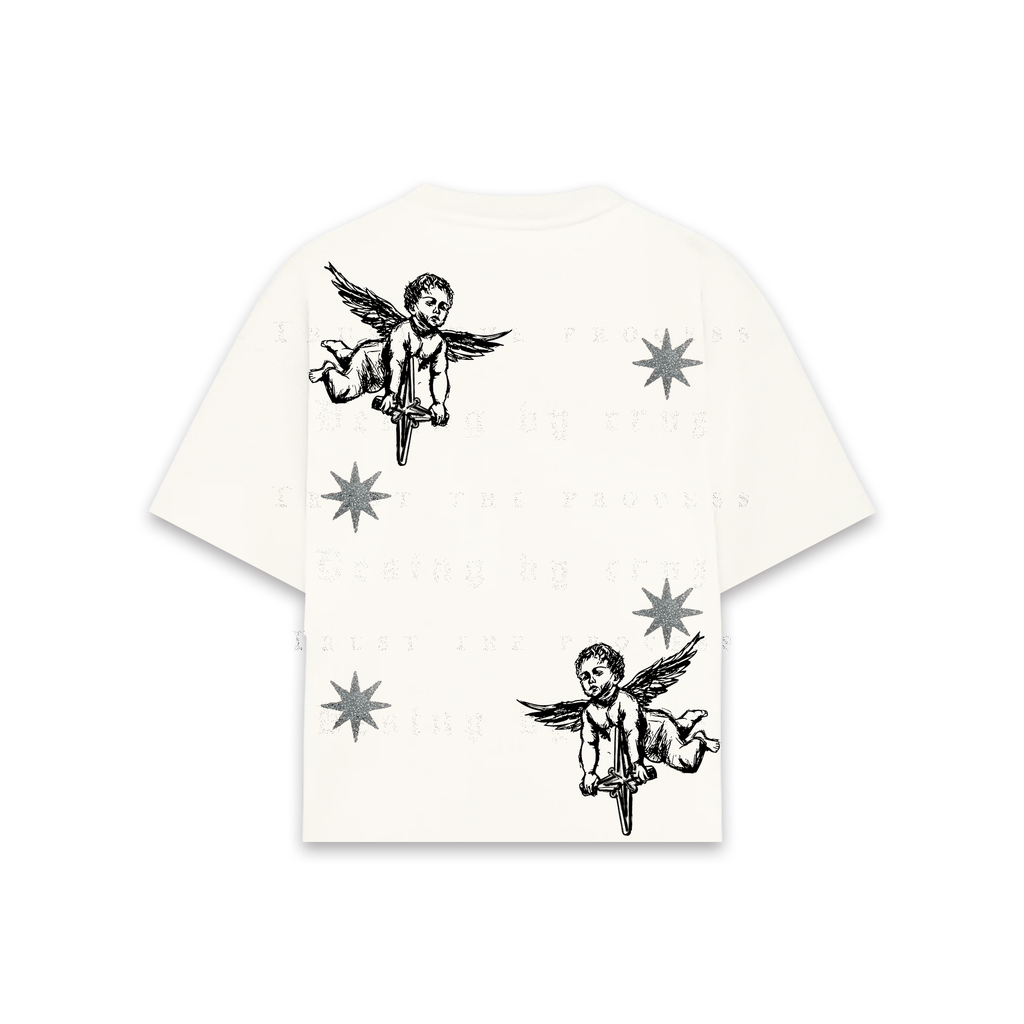 Fallen Angel Glitter Hueso T-Shirt