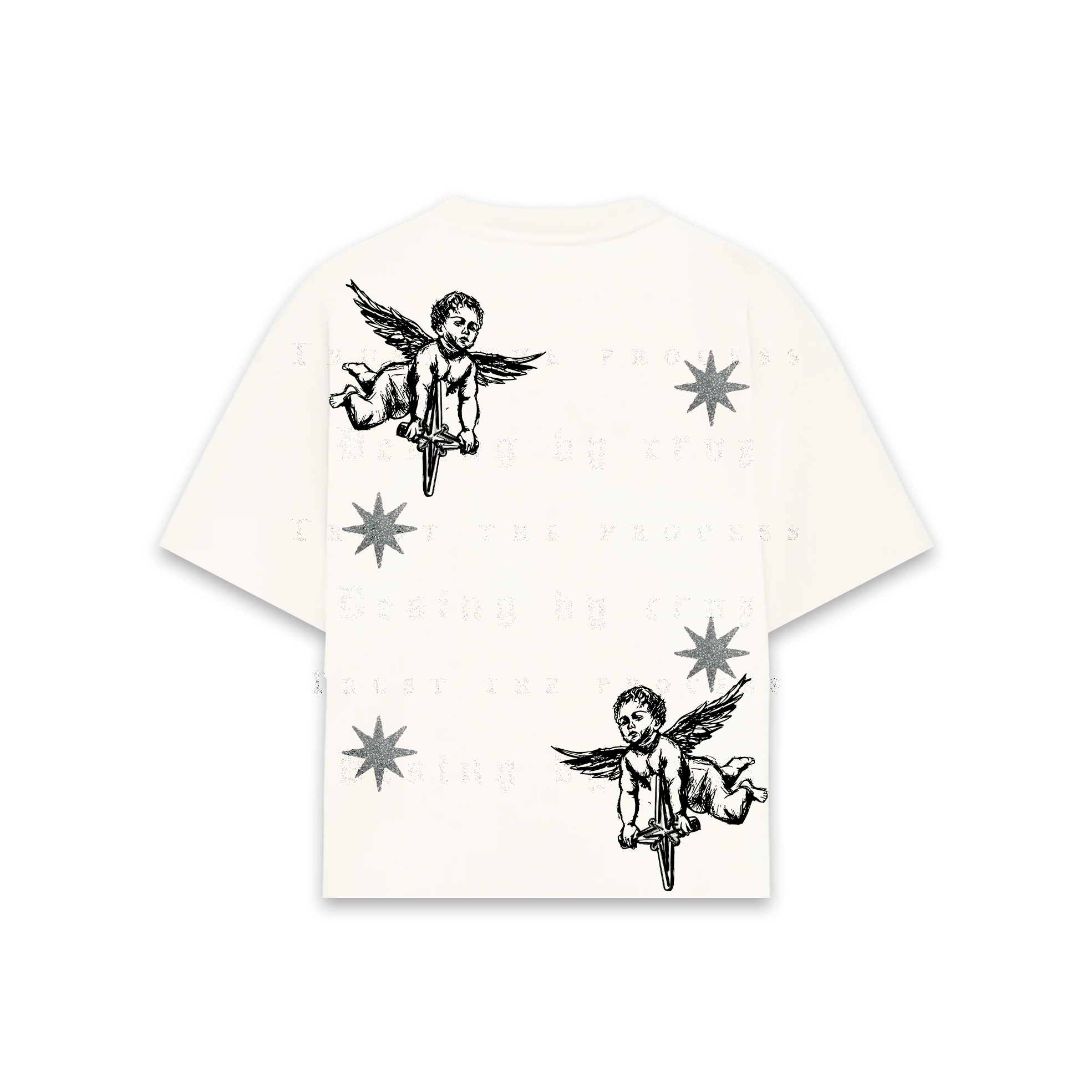 Fallen Angel Glitter Hueso T-Shirt