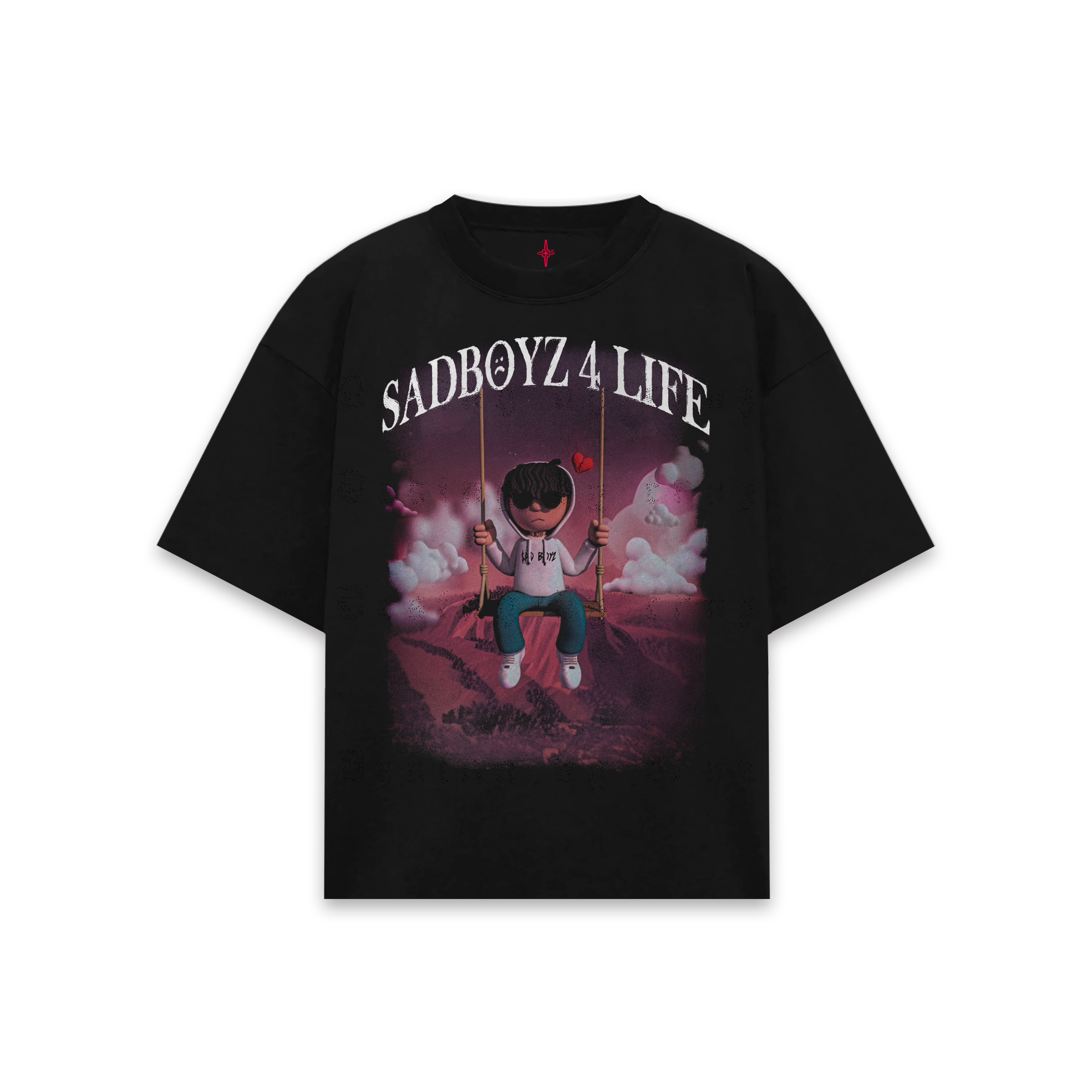 Sad Boyz 4 Life Pink Black T-Shirt