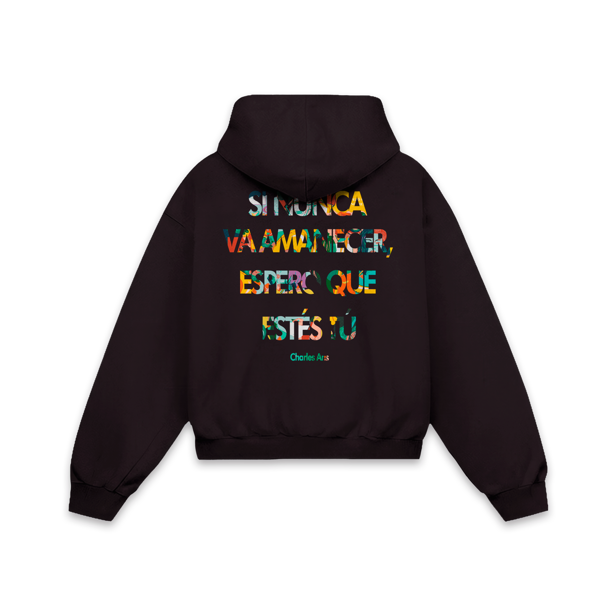 Si nunca va a amanecer Smile Hoodie Wine Chocolate