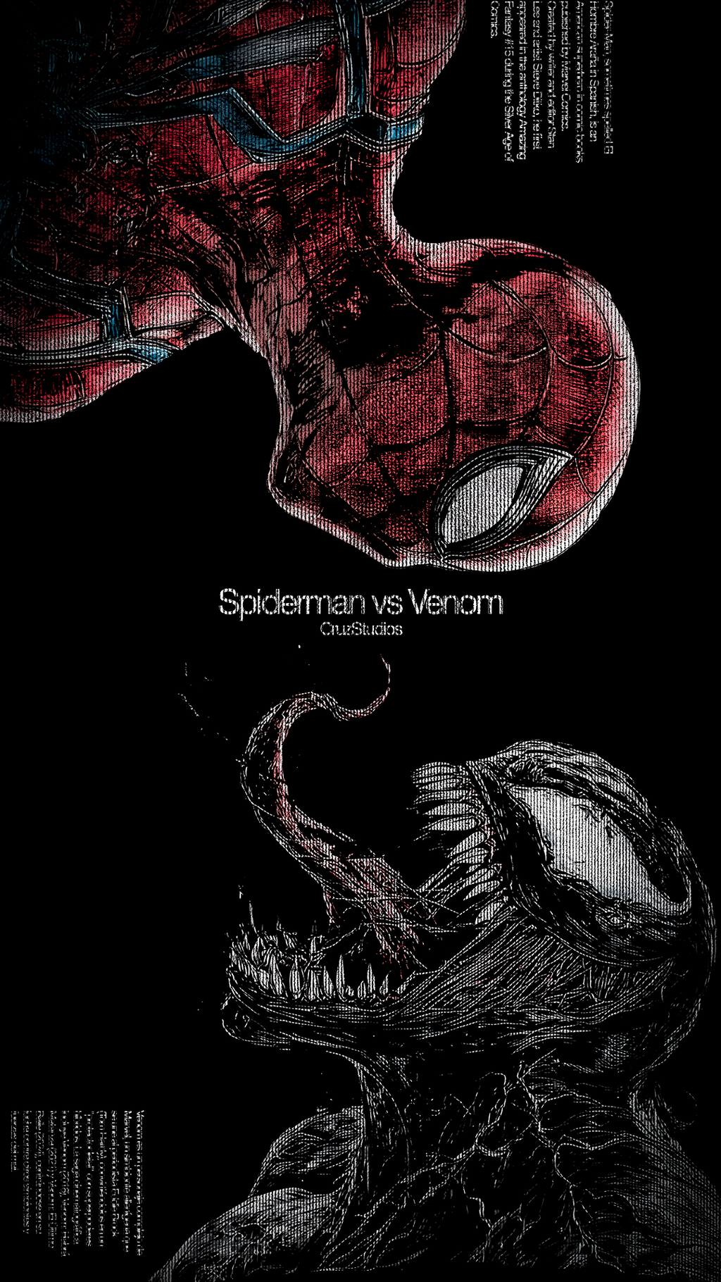 Spider-Man vs Venom Black T-Shirt