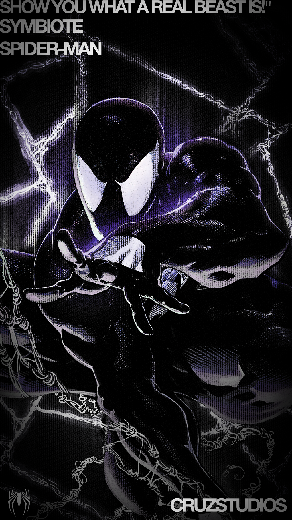 Symbiote Spider-Man Black Hoodie Vantablack