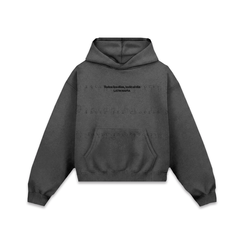 Todos los días, todo el día Hoodie Gris Oxford