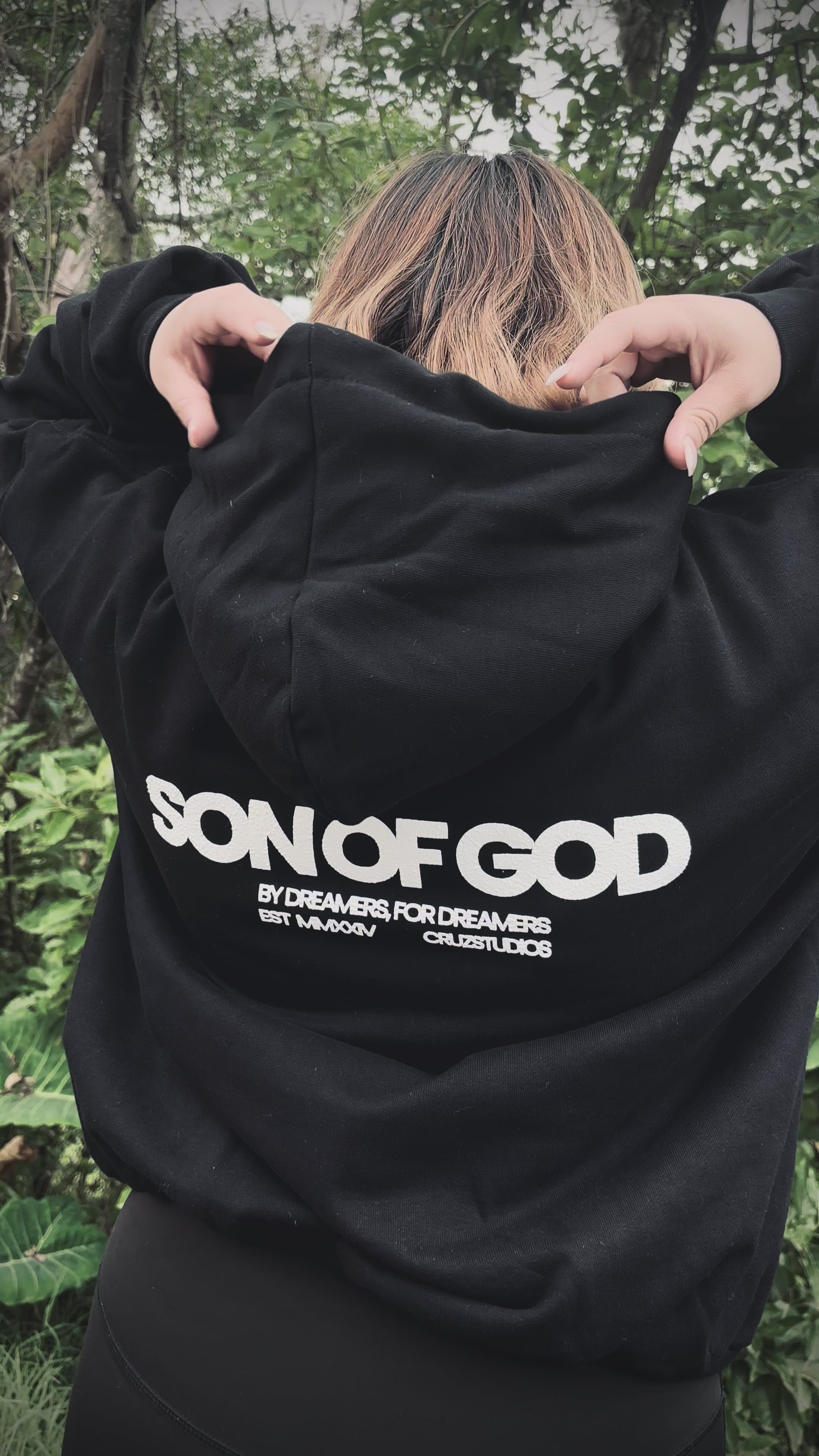 Son Of God White Hoodie Vantablack