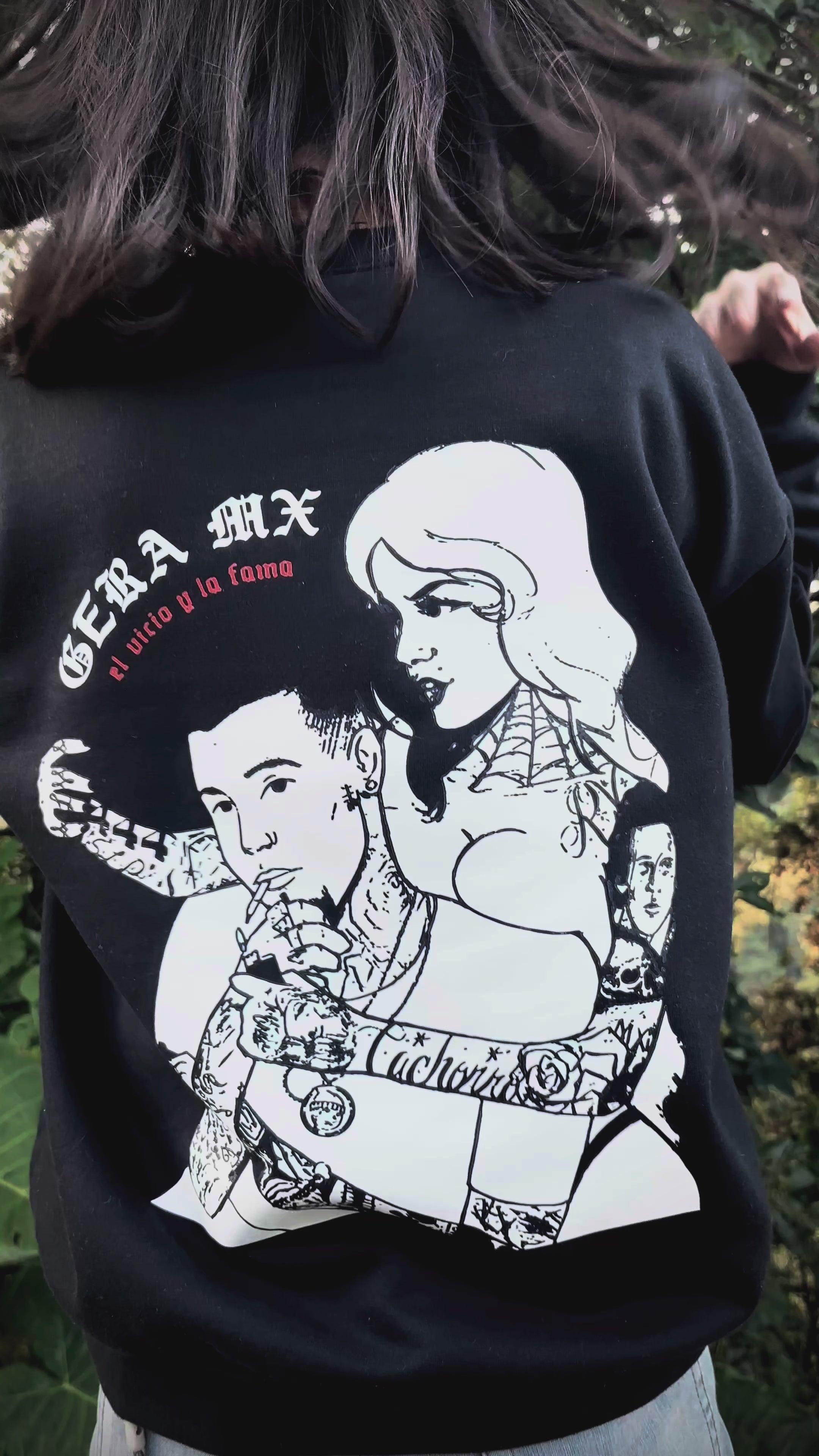 El vicio y la fama CrewNeck Black