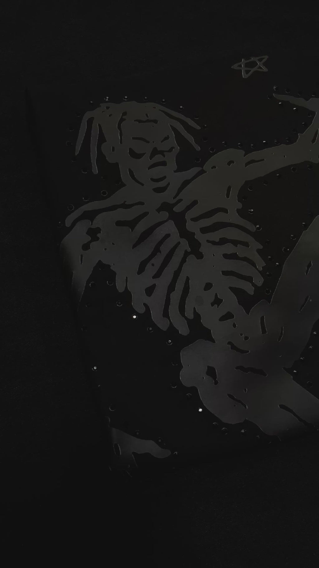 MuraTravis T-Shirt Total Black Crystals